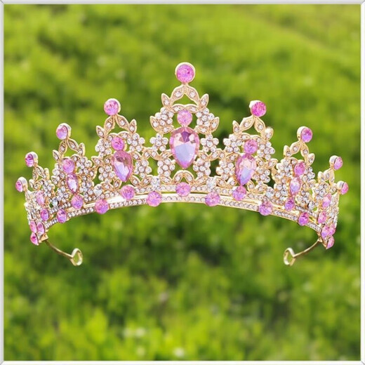 End of the World Crown Tiara for Children Princess Pink Girls Crystal Hair Accessories Baby Birthday Hair Crown Girls Performance Hairband Hair Gold Pink Diamond Crown 1 pc