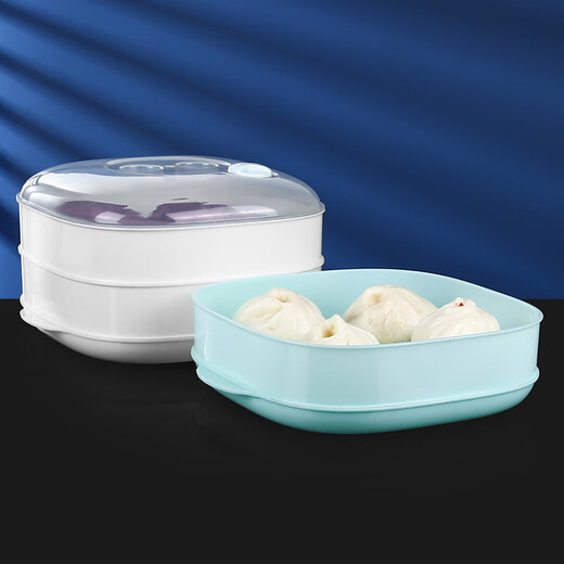 Meal General Microwave Steamer Can Add Water Steaming Box Heating Steamer Microwave Oven Special Utensils and Supplies Set Square Steamer Single Layer (White)