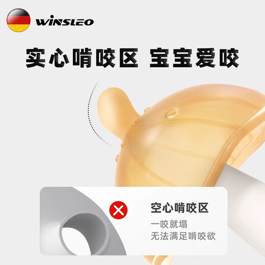 WINSLEO, a German brand of small-month-old teether, baby teething sticks, bite gum mushrooms to soothe the baby's mouth and prevent eating hands, antibacterial daily model (2-12 months)