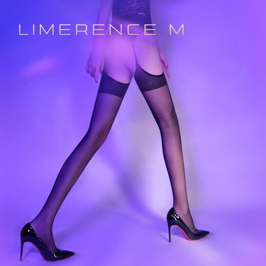 Lai Mi Runsi tenderness four-sided crotch stockings ultra-thin suspenders silky seductive sexy lace pantyhose black