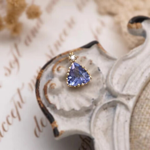 Yadige Japanese Tanzanite 18K gold necklace light luxury amethyst pendant 925 clavicle chain female personality fashion simple Tanzanite