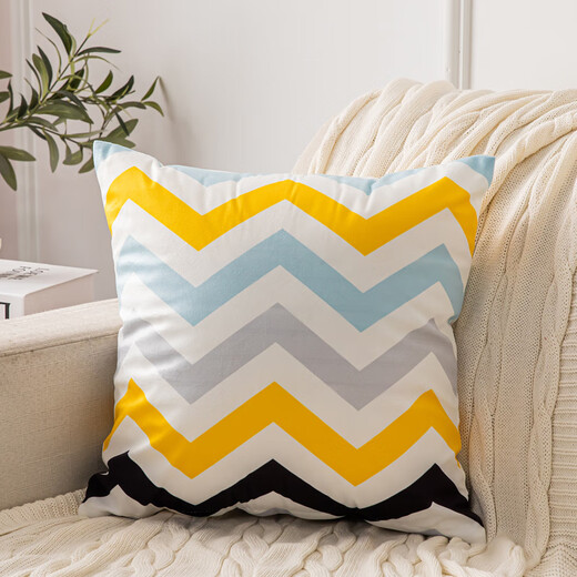 McCree [Double-sided model] geometric pattern pillow sofa living room cushion car in the afternoon pillow on the bed girl sleeps on the black and white space 40x40cm single pillow cover