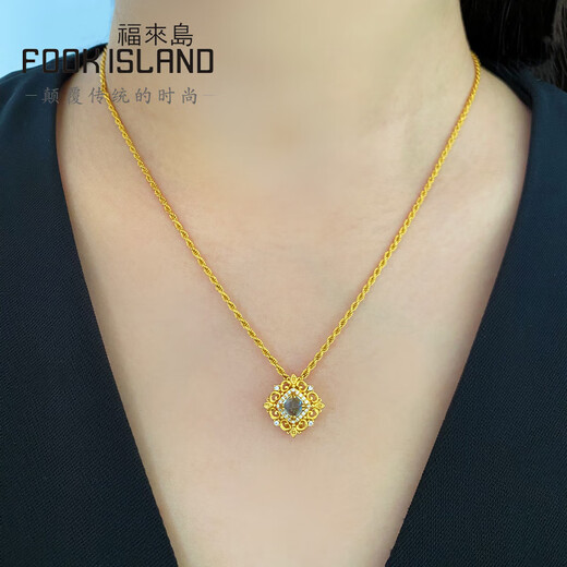 Fulaidao Gold Anhänger gefrorene Teile Vollgold 999 Single Anhänger Alte Methode Gold Hochzeit voller Goldschmuck Frauen Arbeitsgebühr: 1392 Yuan 5,98 Gramm