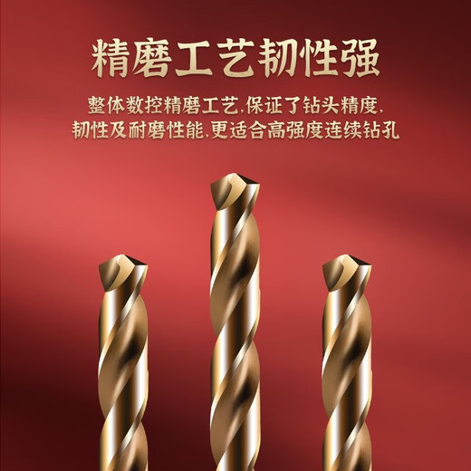 TIANGONG Twist Drill Bit Set High Hardness Cobalt Hand Electric Drill for Drilling Stainless Steel Mold Steel Cast Iron Drilling 4341 Straight Drill 13-piece Set (Plastic Box)