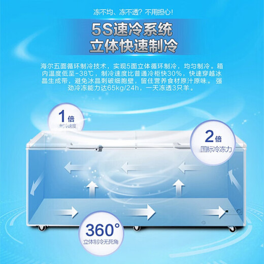海尔829升冰柜商用大容量冷藏冷冻转换双门超低温冷柜深冷速冻保鲜柜 829L 电子温控BC/BD-829HEZ