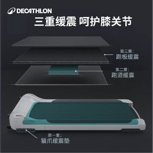Decathlon treadmill T100S220V intelligent folding and easy speed change can be compatible with Econnected APP [old model] fully folded intelligent remote control