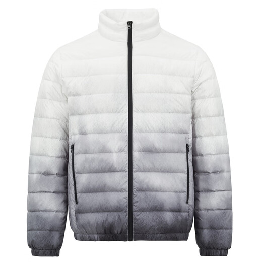 Snow Fly [Off-season Clearance] New autumn and winter style thin down men's zipper pocket windproof cuffs warm autumn down black and white gradient 9T84 L 175/92A