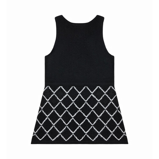 ELLE KIDS children's clothing French plaid woolen slim dress girls winter small fragrance style vest dress light gray 120 (110/120)