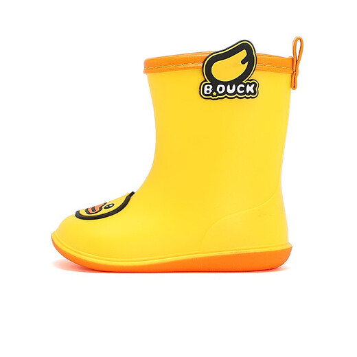 B.Duck小黄鸭童鞋儿童雨鞋时尚防水雨靴男女童宝宝水鞋小学生5953黄色22
