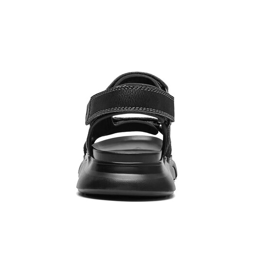 Jeep-Herrenschuhe, neuer Sommer echter Kuhwahnsinns-Sportsandalen, weicher Sohle bequemer und leichter Outdoor-Anti-Rutsch-Strandschuhe 1585 Schwarz (Lederschuhgröße) 39
