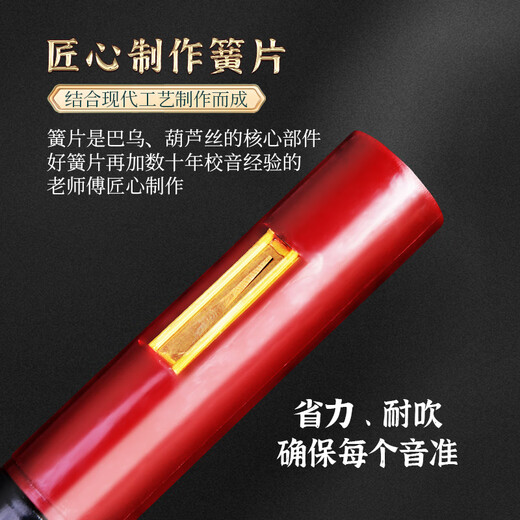 滇南古韵横吹双管巴乌演奏型乐器C+G降B+F调成人儿童小朋友专用滇南古韵 红木双管巴乌C+G调