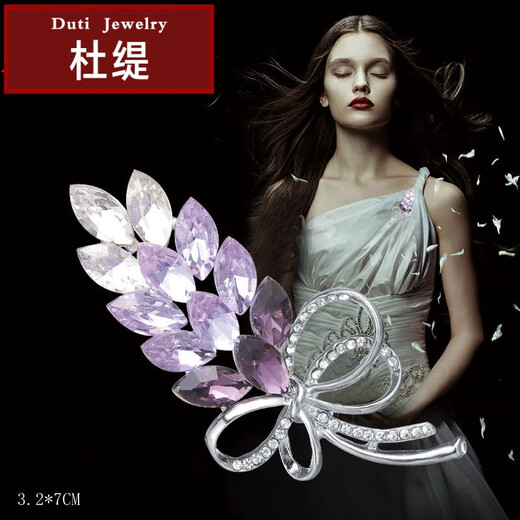 Duti's Korean style brooch for women, rhinestone corsage, accessories, brooch, collar pin, birthday gift, cat's eye tulip
