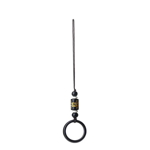 Shihan Mobiltelefon Anti-Fall-Ringschnalle-Schmuckwagen Key u Festplatte Paket Mobiltelefon Anhänger Anti-Verlust Lanyard Kurzer chinesischer Stil Neues nationales Trend Schwarzes natürliches Achatarmband für Männer und Frauen