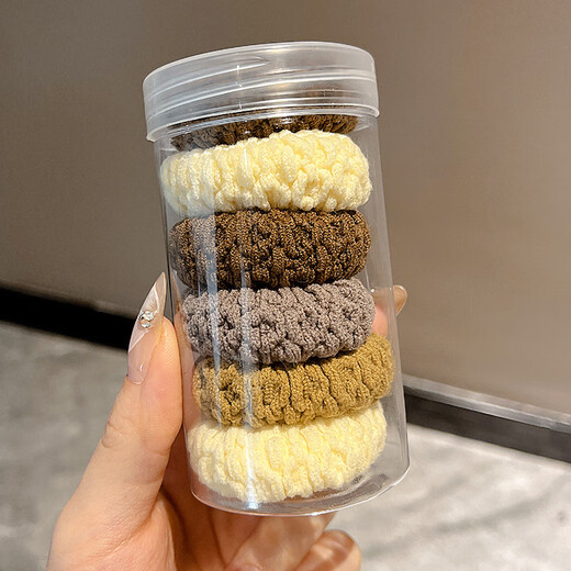 Jisenjia Filling丨Seamless High Elasticity Hair Rope Women's Thick and Durable High Ponytail Hair Tie 6 Mixed Color Cans