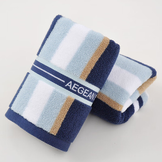 Shantou Lincun towel pure cotton face wash household soft absorbent lint-free hotel shower men and women adult thickened cotton face towel 2 pieces Gentleman Series 100% cotton 75x35cm