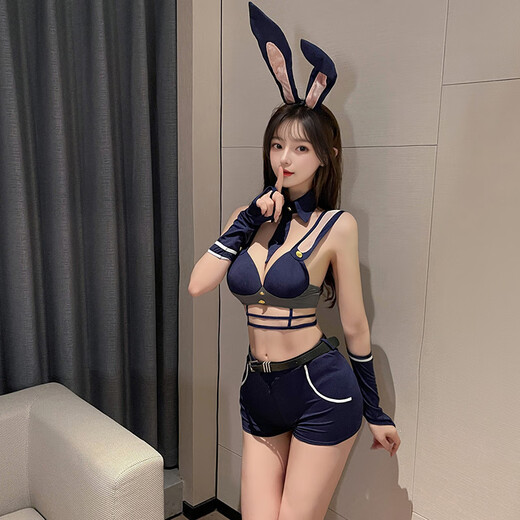 Weibliche Polizistin sexy Uniform Rabbit Sheriff Cos Halloween Unterwäsche Minirirt exponiert B Outdoor Verführung Weihnachten 3879 sexy Schlachtrobe