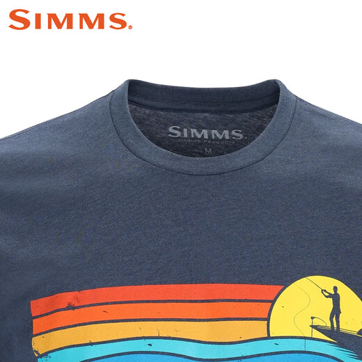 
SIMMS new American SIMMS spring and summer short-sleeved T-shirt men's breathable and comfortable versatile Luye fishing suit T-shirt top imported 13781 short-sleeved/blue S