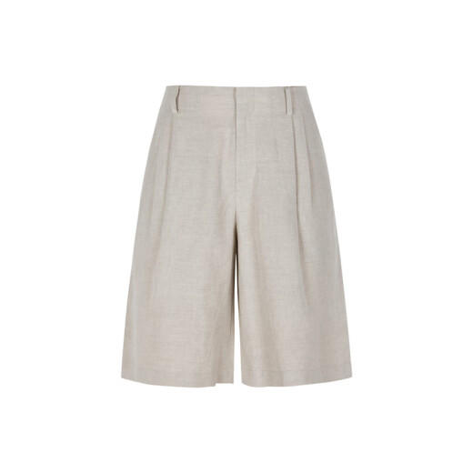 Less [series Xun] Primavera y verano Castres sencillos Simples rectos de lino Pantalones medios de seda Mujeres 2O4E14110 125 Color original M