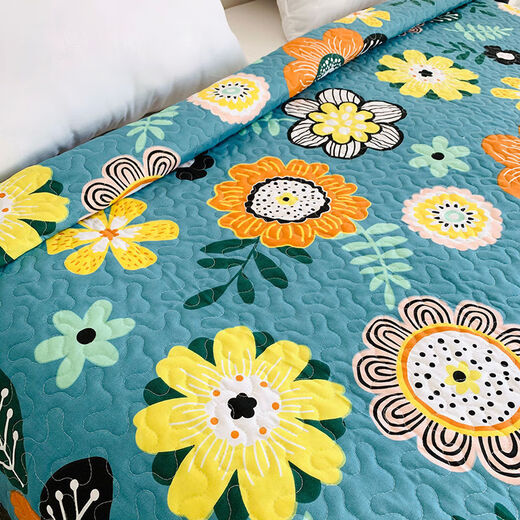 Thick quilted bed sheet, tatami bed cover, single piece, double-sided, large size double bed cover, brilliant flowers 240*280