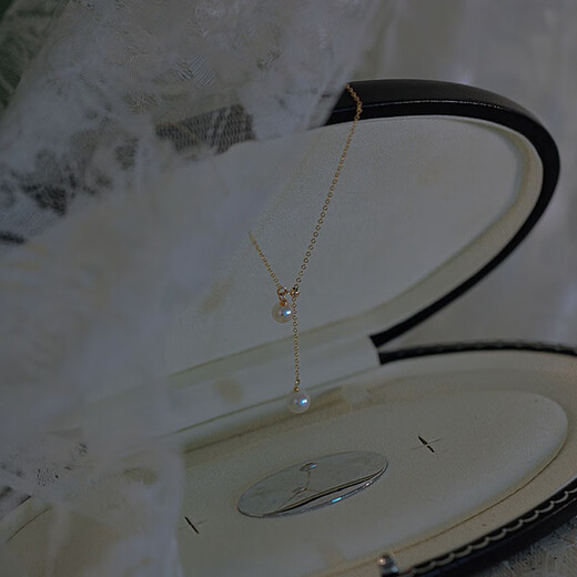 Zhuomai double pendant freshwater pearl necklace young girl natural two beads clavicle chain y-shaped pull-out adjustable freshwater pearl necklace double pendant