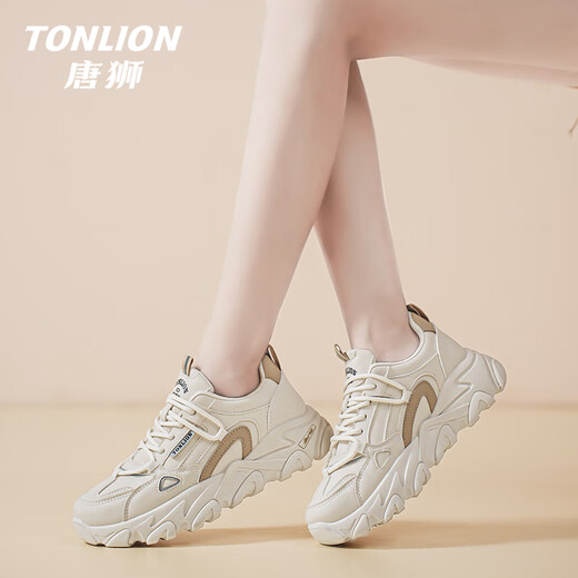 唐狮（TonLion）女鞋夏季厚底老爹鞋女士韩版鞋子女学生运动小白鞋七夕礼物情人节