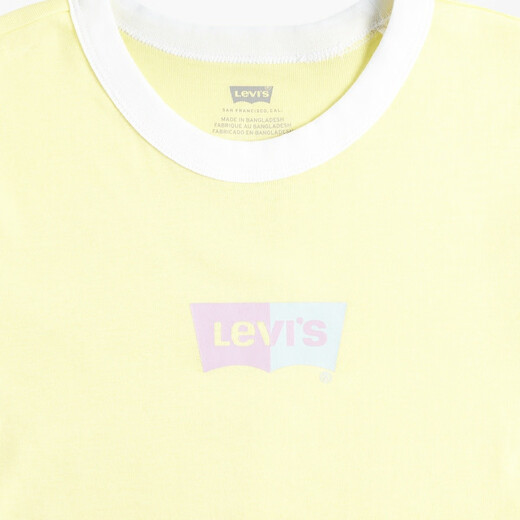 Levi's【商场同款】李维斯女士美式时尚潮流简约百搭修身短袖T恤 黄色 A3523-0037 XS