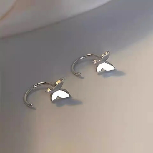 QMXDs999 sterling silver ear piercing small butterfly earrings women's ear hooks full silver high-end earrings for women 2025 new butterfly style pair