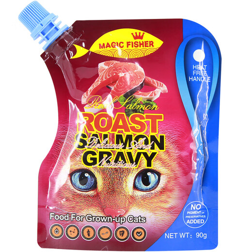 Chuhua Cat Snacks 100g Nutritional Fattening Wonderful Fresh Wet Food Package Cat Licking Sauce Cat Strips for Young Cats Canned Kitten Fish Strawberry Salmon Sauce White Packaging Net Weight 100g 1 Pack