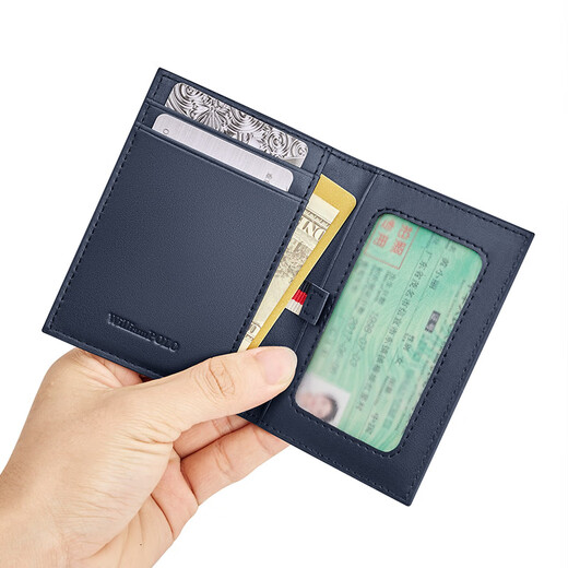 Williampolo Kaiser Paul Exquisit Small Card Bag für Männer mit echtem Leder -Führerschein für Führerschein Kartenschublade Vatertagsgeschenk für Papa Black Cross Muster