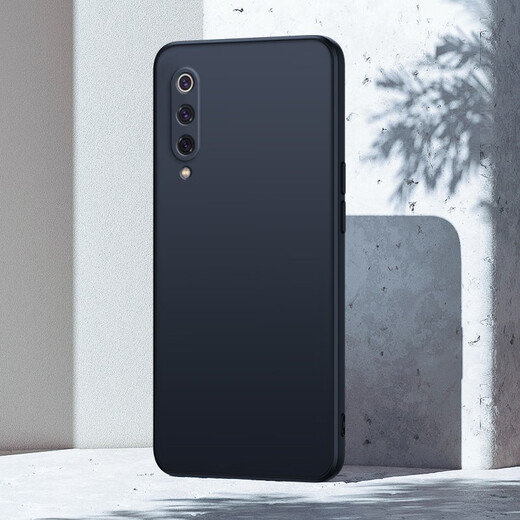 Jingjia Applicable Xiaomi 9 mobile phone case silicone lens protection mi9 mobile phone case men's matte anti-fingerprint anti-slip soft shell thin simple straight frame rear case mobile phone back cover protective case Xiaomi 9/Mi9 black straight edge matte soft shell