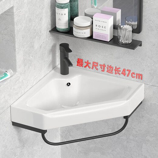 Triangular washbasin corner washbasin washbasin triangular basin washstand small all-in-one bathroom mini 38 triangle bracket basin with faucet mirror
