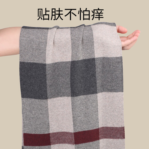 MITHAOL KUSC cashmere men's scarf 2025 winter thickened warm scarf birthday gift for boyfriend and husband gray high-end gift box