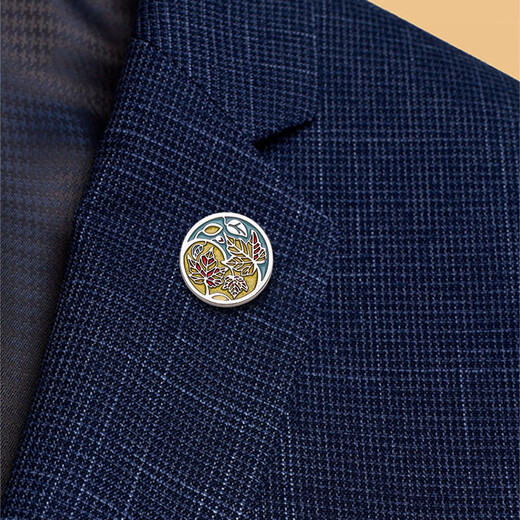 Kaflink New Men's Suit Suit Metal Badge Lucky Leaf Pin Men's Suit Decoration Gift K124 Gold Brooch-Lucky Leaf