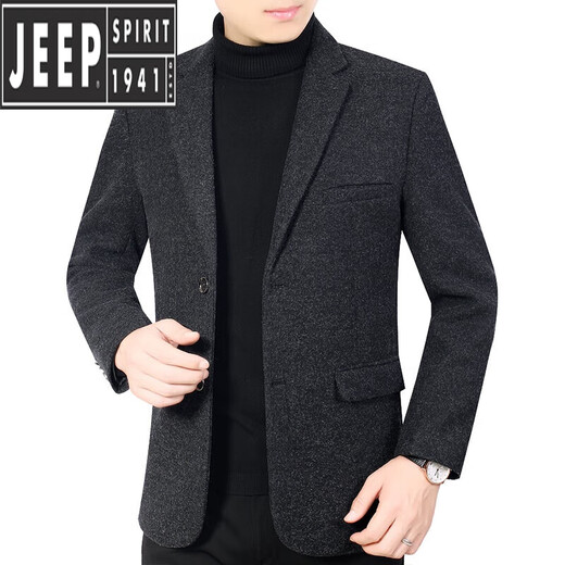 JEEP SPIRIT men's autumn and winter suits middle-aged men's slim casual woolen woolen small suit dad jacket white 2201 M 170100-115Jin Jin equals 0.5 kg
