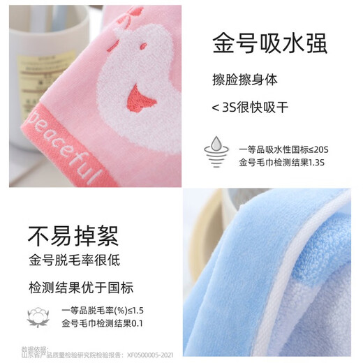 金号毛巾 G1289WH和平格无捻柔软家用洗脸巾 男女成人情侣款洗澡洗脸巾长绒棉强吸水 红色1条
