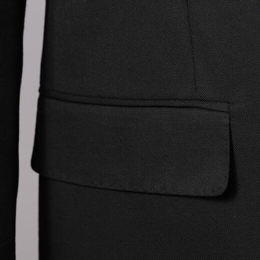 ROMON Men's Business Casual Suit 2025 Autumn New Professional Slim Wool Suit Two-piece Men's Black Two-piece Suit S