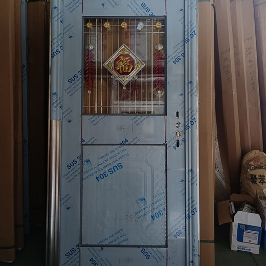 维诺亚304不锈钢单门子母门家用定制加厚双开门阳台顶楼不锈钢防盗大门 加厚不锈钢定制(一平方价)