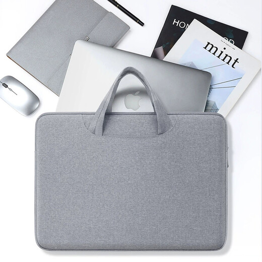Jiasu 15.6/16-inch laptop bag suitable for Apple, Xiaomi, Lenovo, Huawei, Dell, HP, ASUS, men and women, ultra-thin, simple inner cover protective cover for men and women, gray