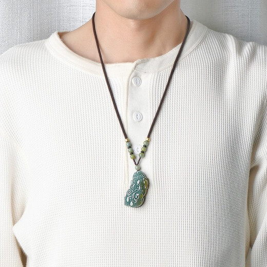 
A thousand years of jade jade Pixiu pendant, men and women ice-bottomed jade Pixiu jade pendant, jade pendant, with certificate, model five QZF3878i