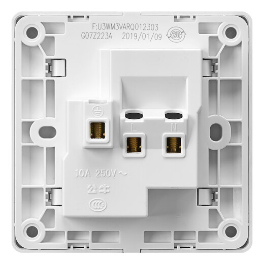 Bull switch socket G07 series 10A oblique five-hole socket G07Z223A ivory white concealed installation