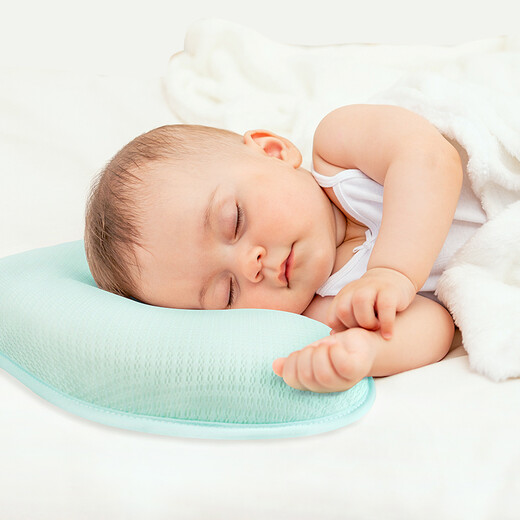 Hoag (Hog) fixed pillow baby pillow baby head shape correction 0-1 year old newborn pillow Porter blue [0-1 year old breathable pillow]