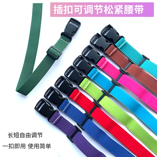 多功能彩色松紧捆绑带塑料插扣露营行李捆扎带弹力卡扣束腰带 插扣松紧带2.5CM宽*90CM长*2条 默认发黑