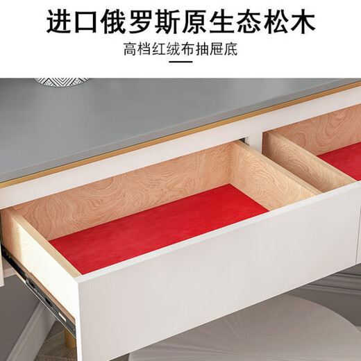 Shanghuashi Dressing Table Bedroom Corner Light Luxury Triangle Internet Celebrity Ins Style Corner Mini Dressing Table LED Light Small Dressing Table 0.6 Meter Dressing Table (Free Makeup Stool)