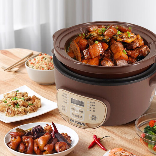 Tianji (TONZE) electric casserole, electric stew pot, porridge pot, plug-in household soup pot, fully automatic porridge pot, multi-functional ribs stew, braised chicken, clay pot rice, braised pork special pot 30GD 8 major functions 3L