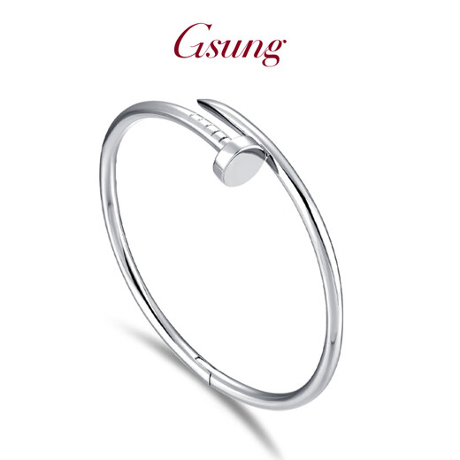 GsunG platinum bracelet for women new model PT950 nail bracelet with opening personality and fashionable platinum bracelet for men and couples. PT950 bracelet is about 30 grams. Pre-order
