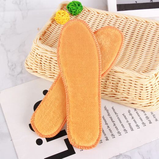 Gold velvet insoles for winter, plus velvet, deodorant, warm, sweat-absorbent and comfortable, sports insoles for women. Gold velvet thickened, warm and deodorant insoles, 1 pair, size 37