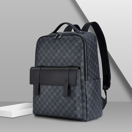Williampolo Kaiser Paul Rucksack Herren großer Kapazität Trendy Computerbag Retro Plaid Schoolbag Business Britischer Stil Rucksack A-Black 14-Zoll-Computer