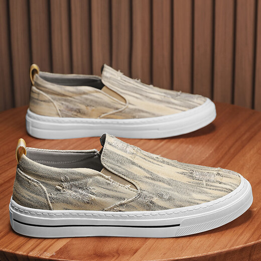 DKCCI toile Chaussures masculines pour les personnes paresseuses d'été pédales vieilles chaussures de tissu de beijing respirant des sports de travail sans glissement et chaussures plates décontractées migray 42