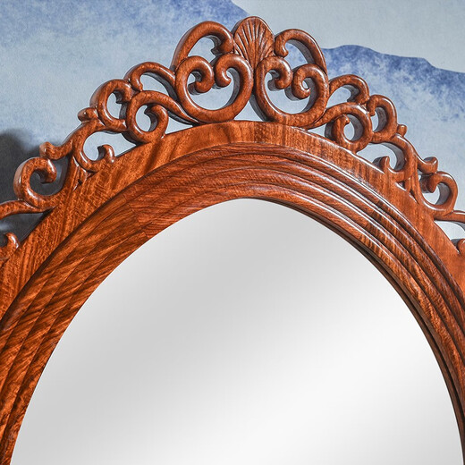 Tianjiang Qicai mahogany furniture Burmese rosewood (scientific name: Big fruit rosewood) all solid wood European style bedroom dressing table dressing stool Fuyun dressing table + stool two-piece set