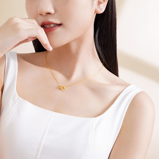 Saturday Blessing Gold Necklace Female Flower Beauty Pure Gold Pendant Birthday Gift Price A0612362 Approximately 3.34g 40+5cm